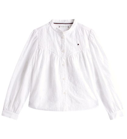 Tommy Hilfiger Bluse - Broderie Anglaise - Hvid