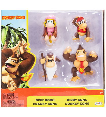 Super Mario Legetøjsfigurer - 6 cm - 4-pak - Donkey Kong