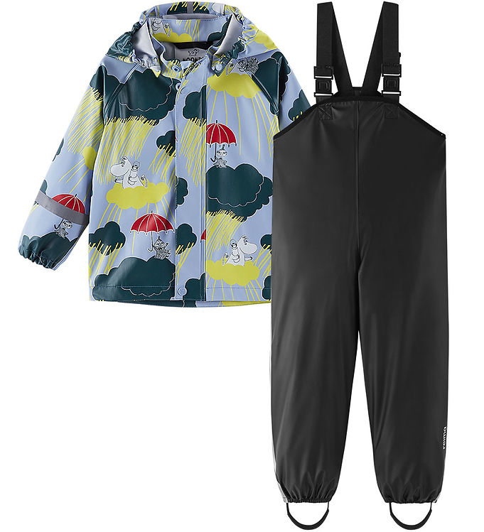 Reima Regntøj m. Seler - PU - Moomin Plask - Airy Blue