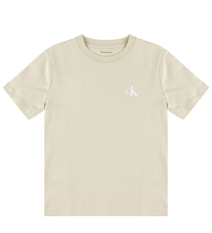Calvin Klein T-shirt - 2-pak - Monogram - Oatmeal