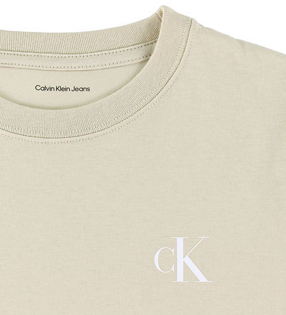 Calvin Klein T-shirt - 2-pak - Monogram - Oatmeal
