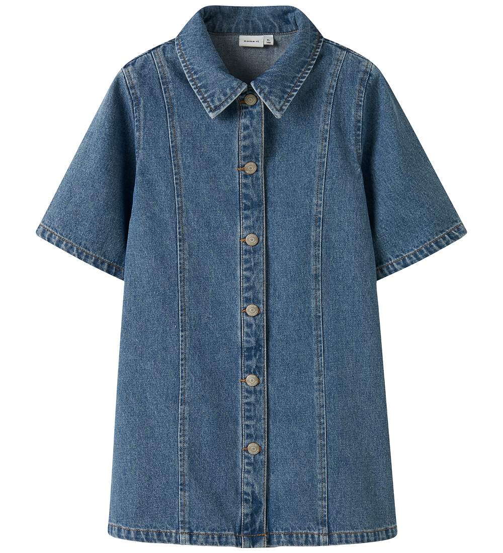Name It Kleid - NkfGianna - Medium+ Blue Denim - Name It - 8 Jahre (128) - Kleider