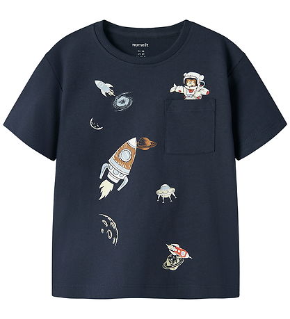 Name it T-shirt - 2-Pak - NmmVilian - Shadow/Navy Blazer