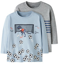 Name It Blouse - 2-Pack - NmmVilasse - Blue Fog/Grey Melange