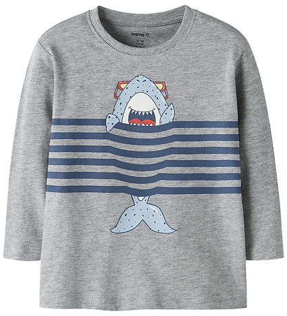 Name it Bluse - 2-Pak - NmmVilasse - Blue Fog/Grey Melange