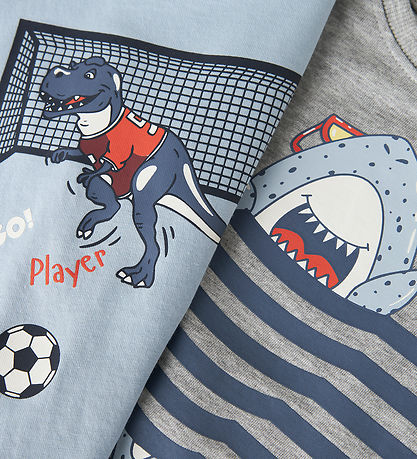 Name it Bluse - 2-Pak - NmmVilasse - Blue Fog/Grey Melange