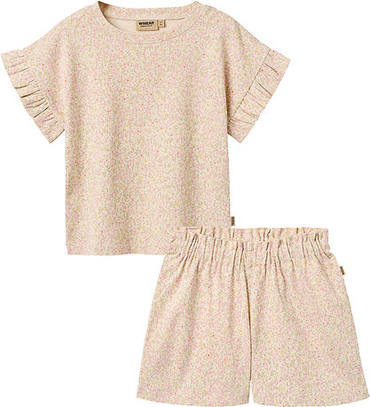 Wheat Shortssæt - Ally - Coral Flowers