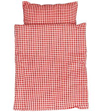 Krea Dukkesengetøj m. Madras - Rød/Hvid