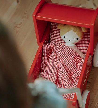 Krea Dukkesengetøj m. Madras - Rød/Hvid