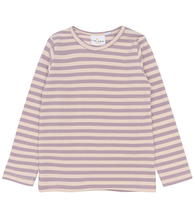 The New Siblings Bluse - Rib - TnstFro - Sea Fog Striped