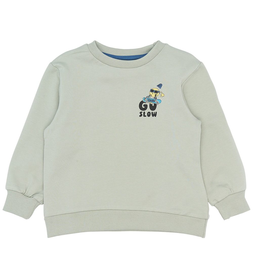 The New Siblings Sweatshirt - TnstStan - Aqua Grau m. Print - The New - 4 Jahre (104) - Sweatshirts