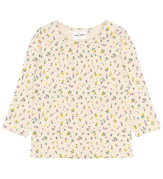 The New Siblings Bluse - Rib - TnstSelma - Gardenia m. Blomster