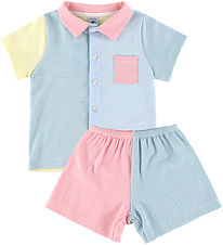 Petit Bateau Nattøj - 2-delt - Marshmallow/Multico