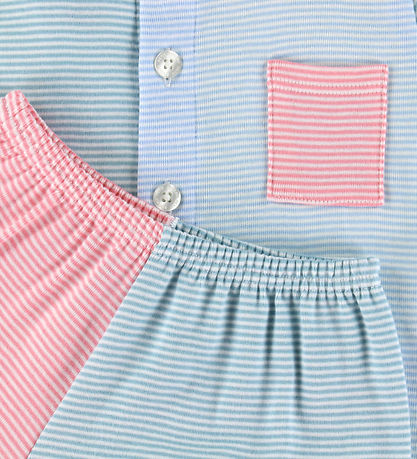 Petit Bateau Nattøj - 2-delt - Marshmallow/Multico