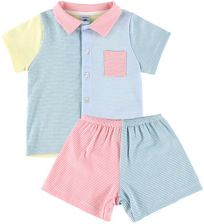 Petit Bateau Nattøj - 2-delt - Marshmallow/Multico