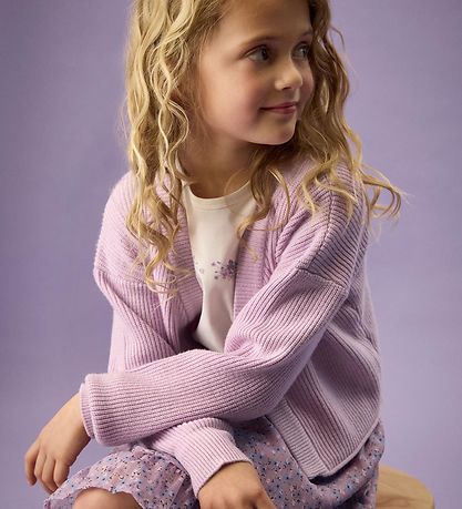 Creamie Cardigan - Strik/Rib - Lavender Frost