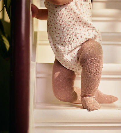 GoBabyGo - Skridsikre Strømpebukser - Bambus - Woodrose