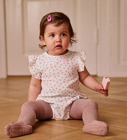 GoBabyGo - Skridsikre Strømpebukser - Bambus - Woodrose