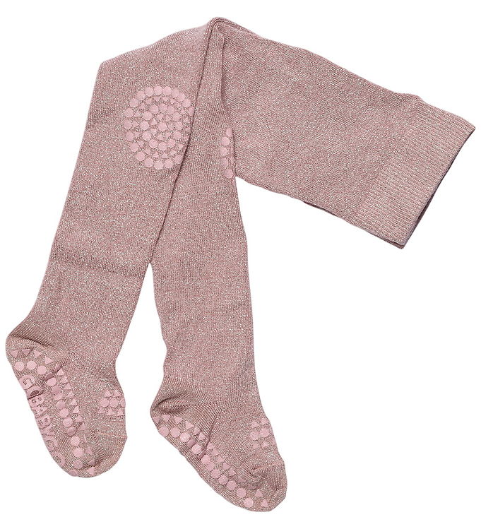 GoBabyGo Skridsikre Strømpebukser - Bambus - Woodrose billede