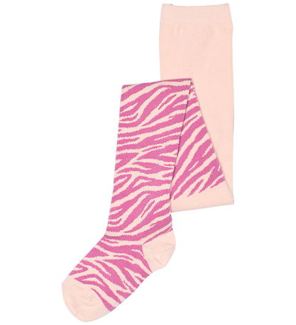 Melton Strømpebukser - -Zebra - Crystal Pink