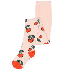 Melton Strømpebukser - Cherries - Crystal Pink