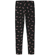 Name It Leggings - NkfVivian - Black/Small Bows AOP
