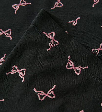 Name It Leggings - NkfVivian - Black/Small Bows AOP