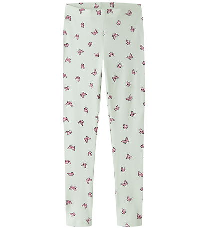 Name It Leggings - NkfVivian - Pale Aqua/Small Butterflies AOP