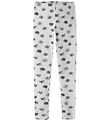 Name It Leggings - NkfVivian - Light Grey Melange/Flowers AOP