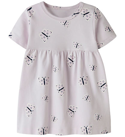 Name It Kjole - NbfVandora - Lavender Fog/Butterfly