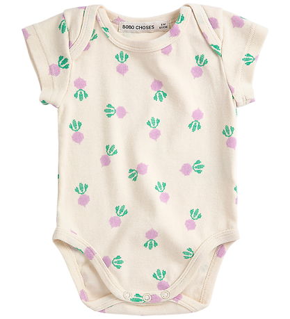 Bobo Choses Body m/c - Pixel Sugar Betterave - Offwhite