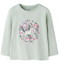 Name It Bluse - NmfVeen - Pale Aqua/Unicorn Flowers