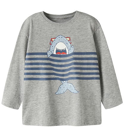 Name It Bluse - NmmVilasse - Grey Melange/Shark
