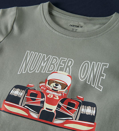 Name It Bluse - 2-pak - NmmVux - Shadow/Navy Blazer