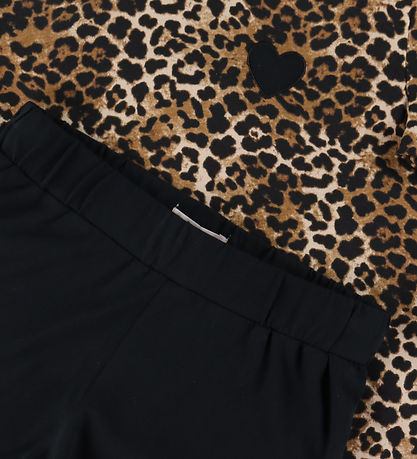 Kids Only Nattøj - 2-delt - KogRila - Black/Tee AOP Leo/Shorts A