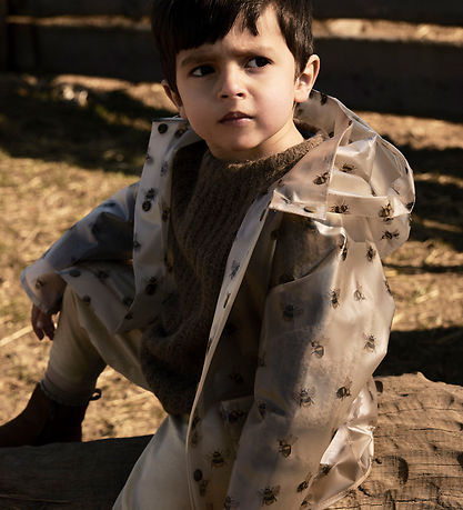 Lil' Atelier Regnjakke - NmnMamio - Turtledove m. Bier