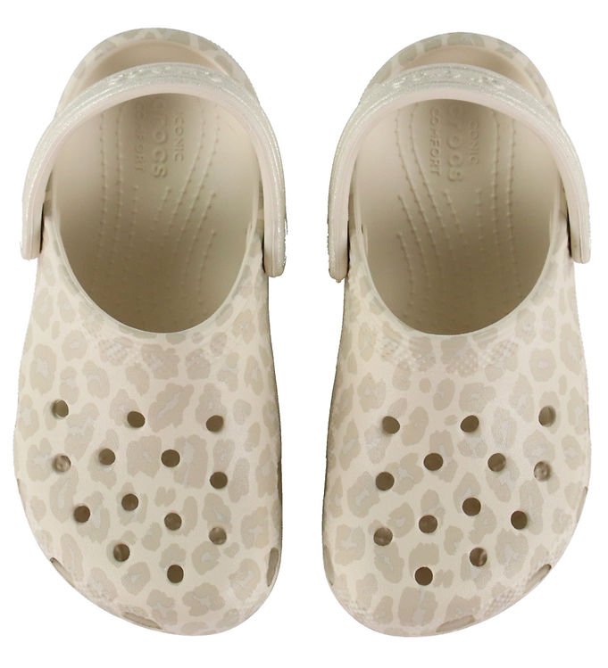 Crocs Classic Sandaler - Animal Glitter Clog K - Almond Tint/Leo
