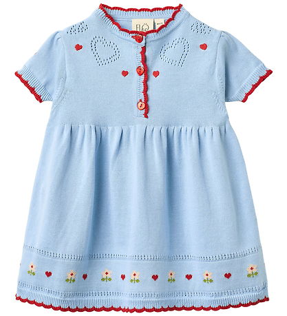 Flöss Kjole - Strik - Blanca - Blue Sky