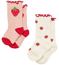 Flöss Strømper - 2-pak - Vigga - Pointelle Berry