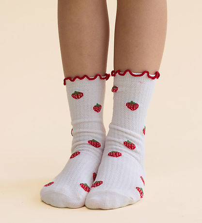 Flöss Strømper - 2-pak - Vigga - Pointelle Berry