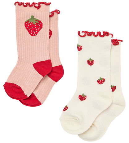 Flöss Strømper - 2-pak - Vigga - Pointelle Berry