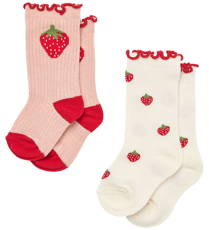 Flöss Strømper - 2-pak - Vigga - Pointelle Berry