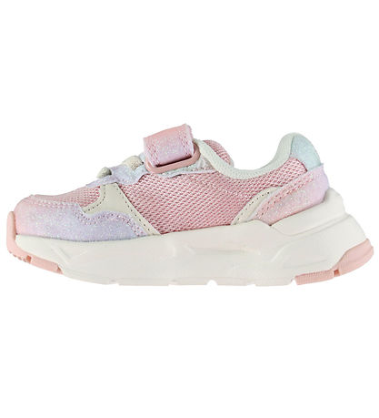 Color Kids Sko m. Velcro - Bridal Rose m. Glitter