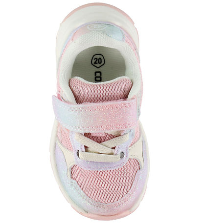 Color Kids Sko m. Velcro - Bridal Rose m. Glitter