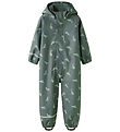 Name It Regndragt m. Fleece - PU - NmmDry10 - Balsam Green/DINO
