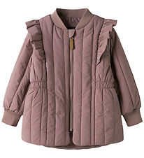 Name It Dynejakke - NmfMelody - Quilt - Grape Shake m. Flæser