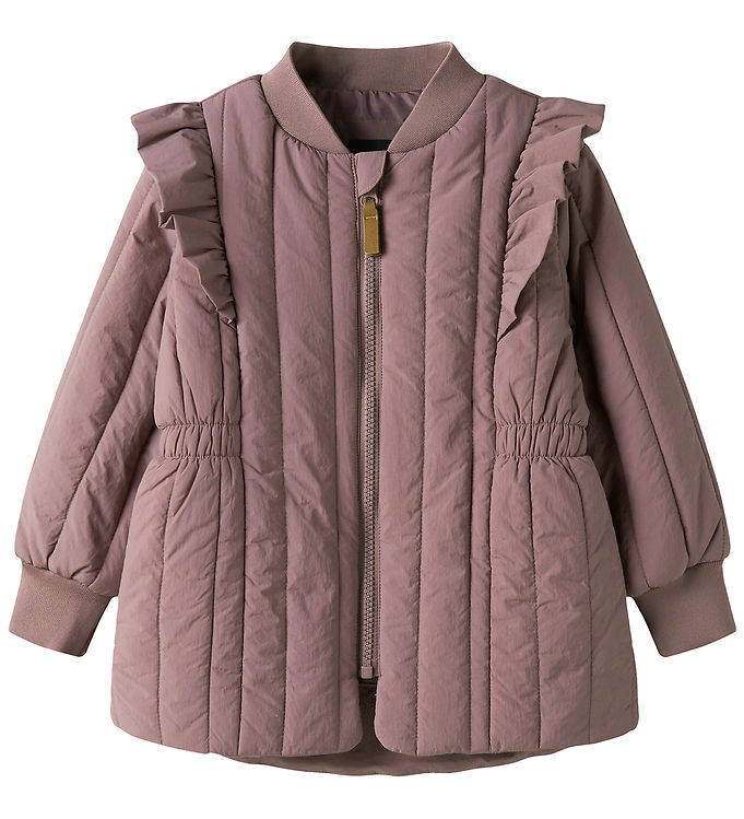 Name It Dynejakke - NmfMelody - Quilt - Grape Shake m. Flæser