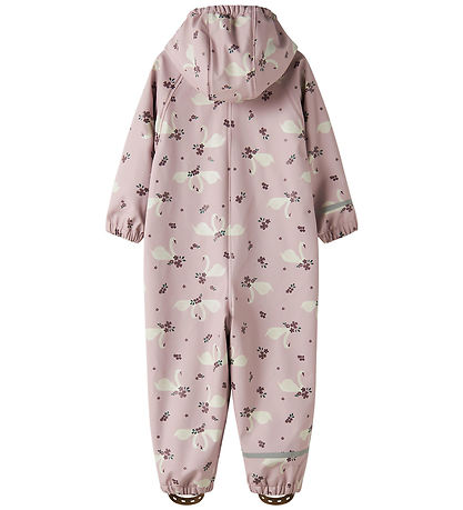 Name It Regndragt m. Fleece - PU - NmfDry10 - Keepsake Lilac/Swa