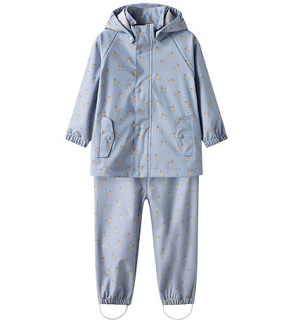 Lil Atelier Regntøj - NmfLadry10 - Zen Blue/Swan