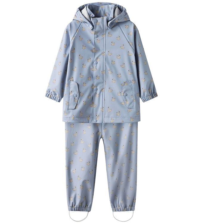 Lil Atelier Regntøj - NmfLadry10 - Zen Blue/Swan